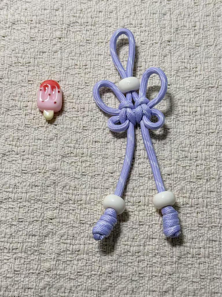 Handmade Colorful Nylon Rope Phone Lanyard with Pearl Knot Buckle Pendant