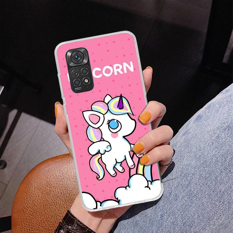 Pink Unicorn Rainbow Phone Case For Xiaomi Redmi Note 15 14 13 12S 12 11 Pro Plus 14S 11S 11E 10 10S 11T 5G Personalized Cover R