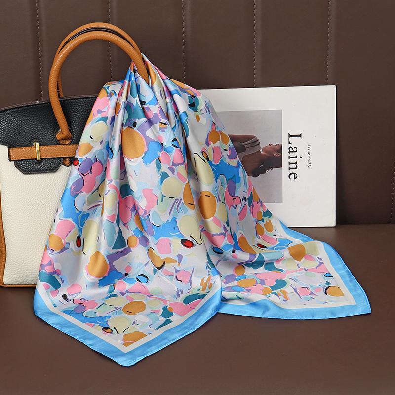 Foulard carré en satin de soie imprimé de luxe pour femmes, châle, hijab, foulard, ruban pour cheveux, bandeau, mode, bandana, nouveau