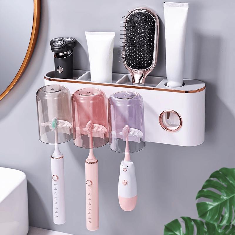 TLXT Wall-Mounted Toothbrush Holder & Toothpaste Dispenser