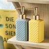 European Plaid Ceramic Hand Sanitizer Bottle Gold Press Shampoo Moisture Bottling Bathroom Accessories Portable Soap Dispenser