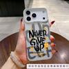 Inspirational English Applicable Apple 17Pro Mobile Phone Case iPhone16 Color Silver 1514 Laser 13promax12xsm