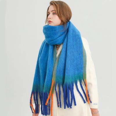 Solid Warm Women's Winter Scarf Thickened Imitation Cashmere Long Tassel Shawl Wrap Scarf Women Clothing Accessories