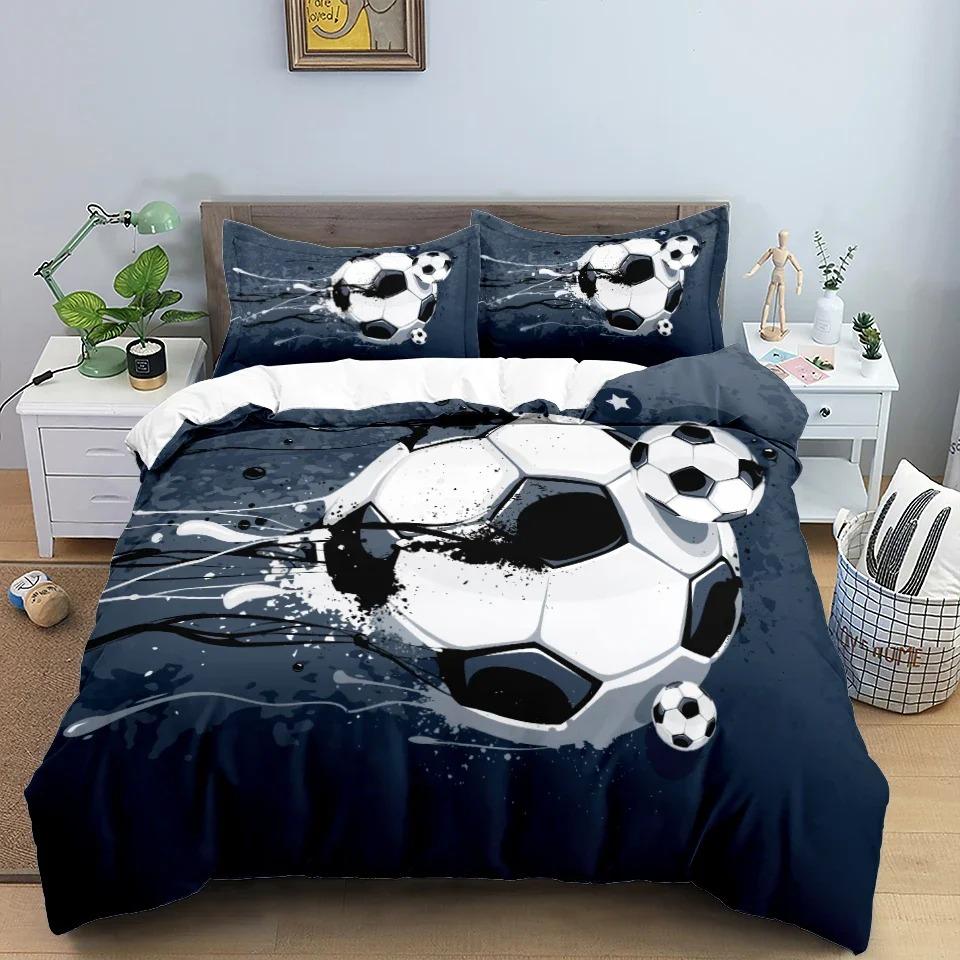 Football Bedding Sets Bed Cover Comforter Duvet Cover Pillow Case 2-3 Pieces Sets Sports Boy Kids Adult Bedroom Decoration