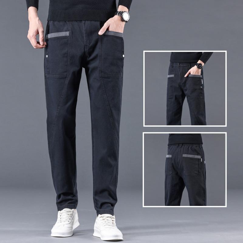 Autumn and Winter New Fashion Trend Slim and Tall Multi-pocket Splicing Business Casual Pants