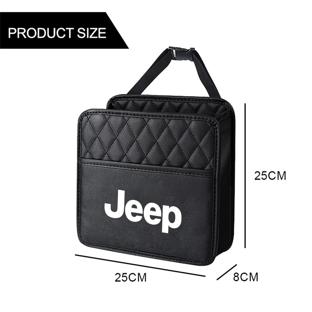 Car Seat Back Storage Bag Leather Hanging Sundry Organizer Box For Jeep Renegade Compass Grand cherokee wk2 Wrangler Accessories