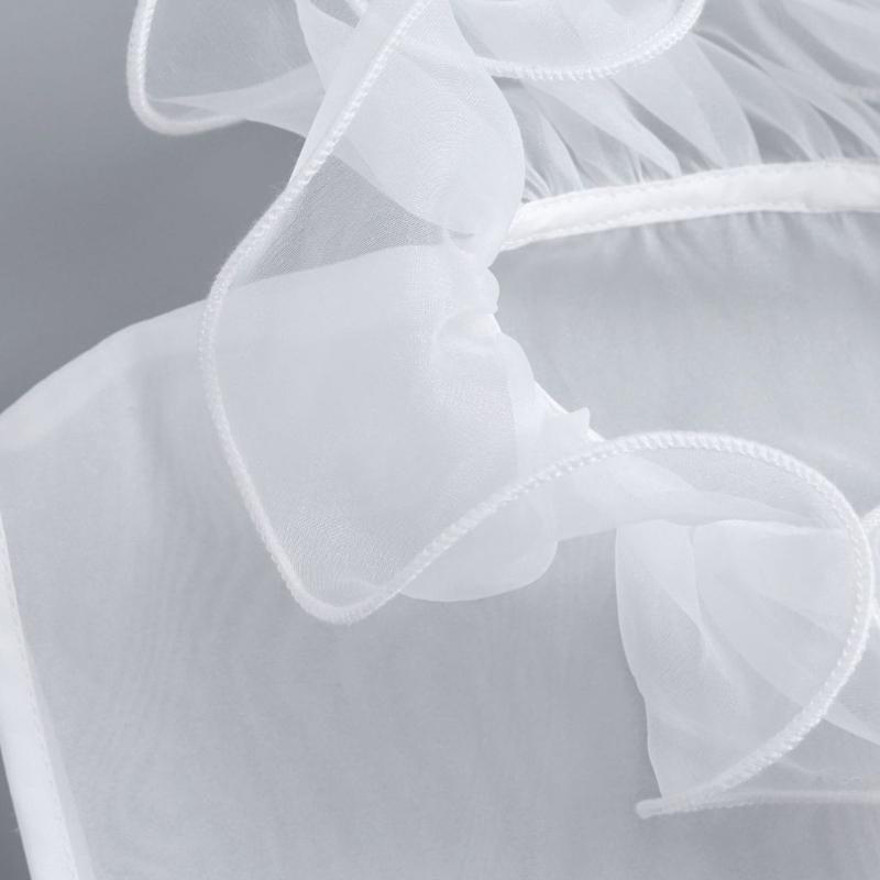 Ruffle Lace Faux Collar Detachable Neckpiece Decorative Collar Insert Half Shirt Accessory For Women Outfit Enhancer