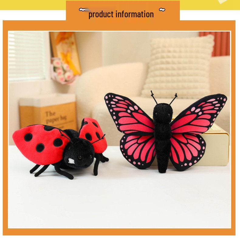 Soft and Realistic Insect Plush Toys: Butterfly, Ladybug, Bee Doll, Spider Gift for Kids