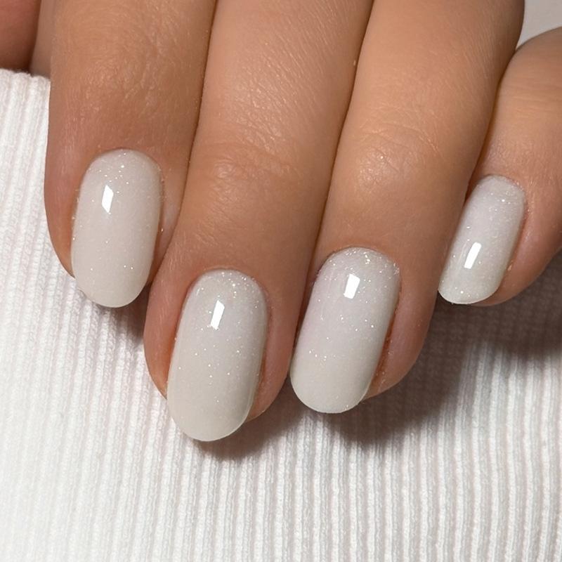 24Pcs Simple Almond Press On Nails Blush Design Short Oval Fake Nails Detachable Stick On False Nails For Women Manicure
