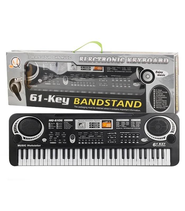 Keyboard Pianino Do Nauki Organy Dla Dzieci Dorosłych 61 Klawiszy Mikrofon Zasilacz Zestaw