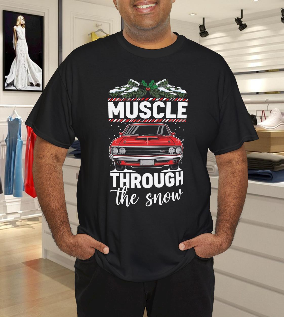 Muscle Through the Snow Holiday Unisex T-Shirt S