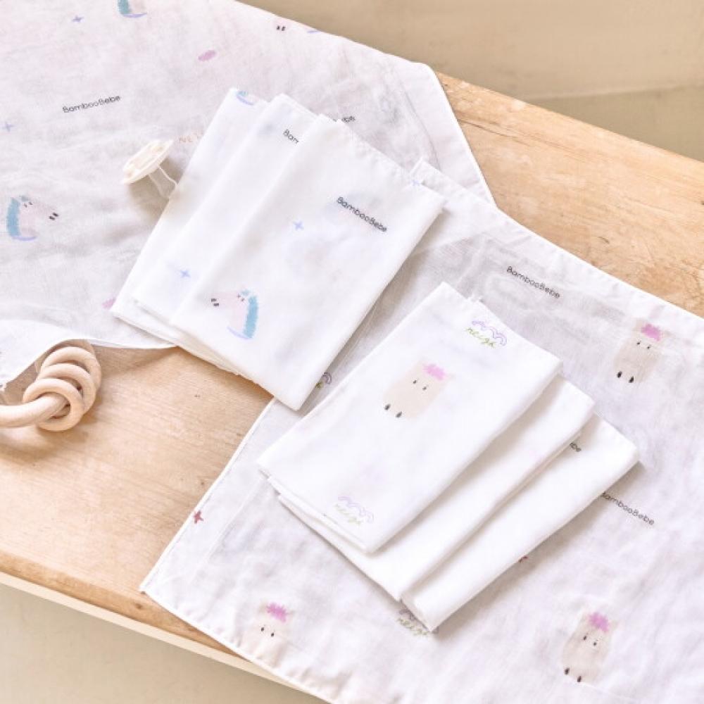 Bamboo Bebe SIgnature Gauze HandkerchIef Happy Malang I 6 Pcs