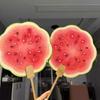 Summer Handmade Watermelon Round Fan - Hand-painted Xuan Paper Cooling Fan Gift for Bestie