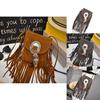 Bohemian Feather Tassel Shoulder Bag With Polyester Lining For Casual Outings