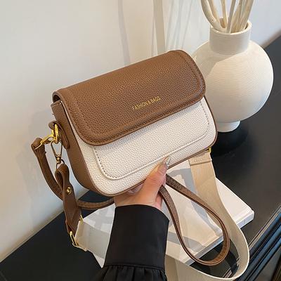 Early Autumn New Fashion Niche Ribbon Contrasting Color Small Square Bag Versatile Single Shoulder Messenger Women's Bag
