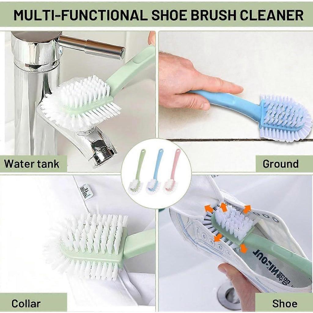 Scrub Brush for Shoes & Sneakers - Double Sided Cleaning Brush, 3 Color Pack