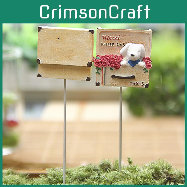 Resin Dog Cartoon Rose Flower Box Ornament For Wedding Decor And Party Props