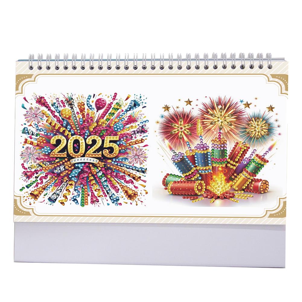 2025 Special Shape Cup Diamond Painting Desk Calendar Desktop Diamond Standing Calendar 5D DIY Diamond Art Tabletop Decorations