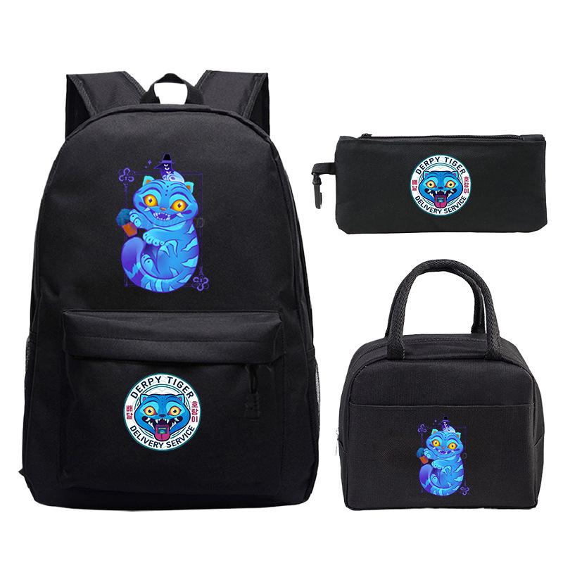 Demon Hunters Printed Children's Backpack Three-piece Campus Fashion Primary and Secondary School Students Large Capacity School Bag