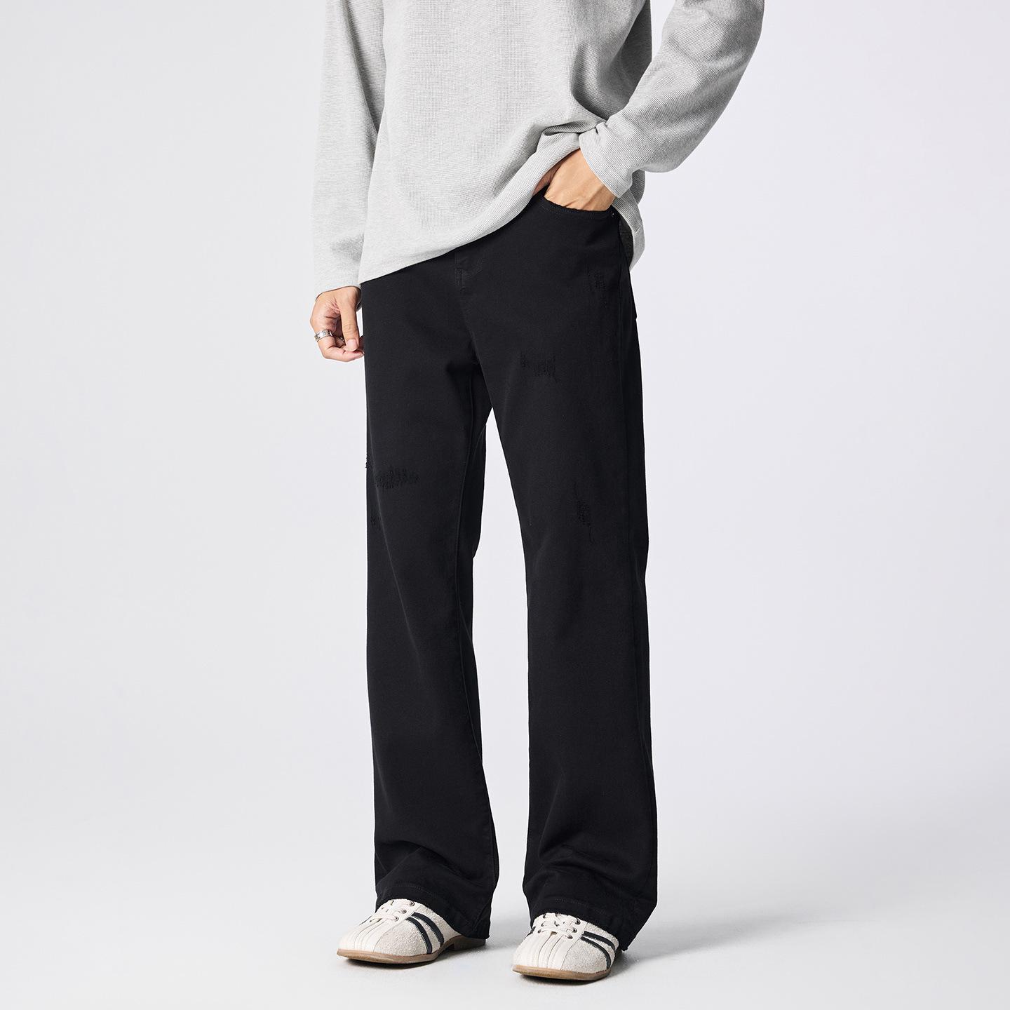 

Men s Retro Black Loose Micro-Flare Jeans - Autumn 2025 Collection L чёрный