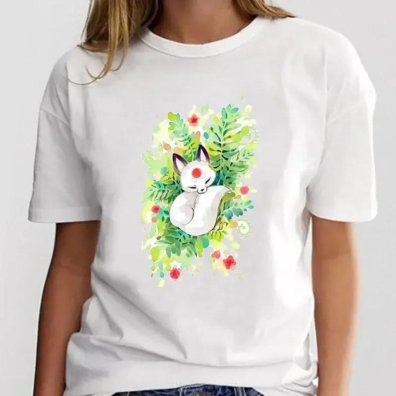 Women Print Graphic Ladies Clothing Fashion Tee Cat Love Trend New Style Female Cartoon Clothes T Shirt Top  Aesthetic Clothes