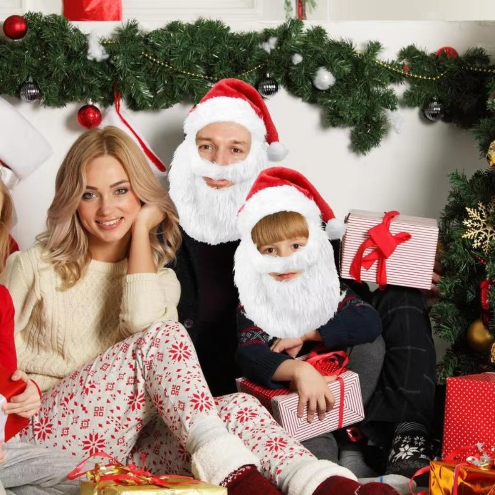 Gift Santa Hat and Beard Costume Cosplay Clothing New Year Red Christmas Santa Hats