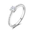 Diamond Ring for Size Main Stone Silver Perfect for and Wedding Gift Wrapping Women, 14, "HALO" Lab-Grown Diamond, 0.3ct 4.4mm (DEF/VS), S925,