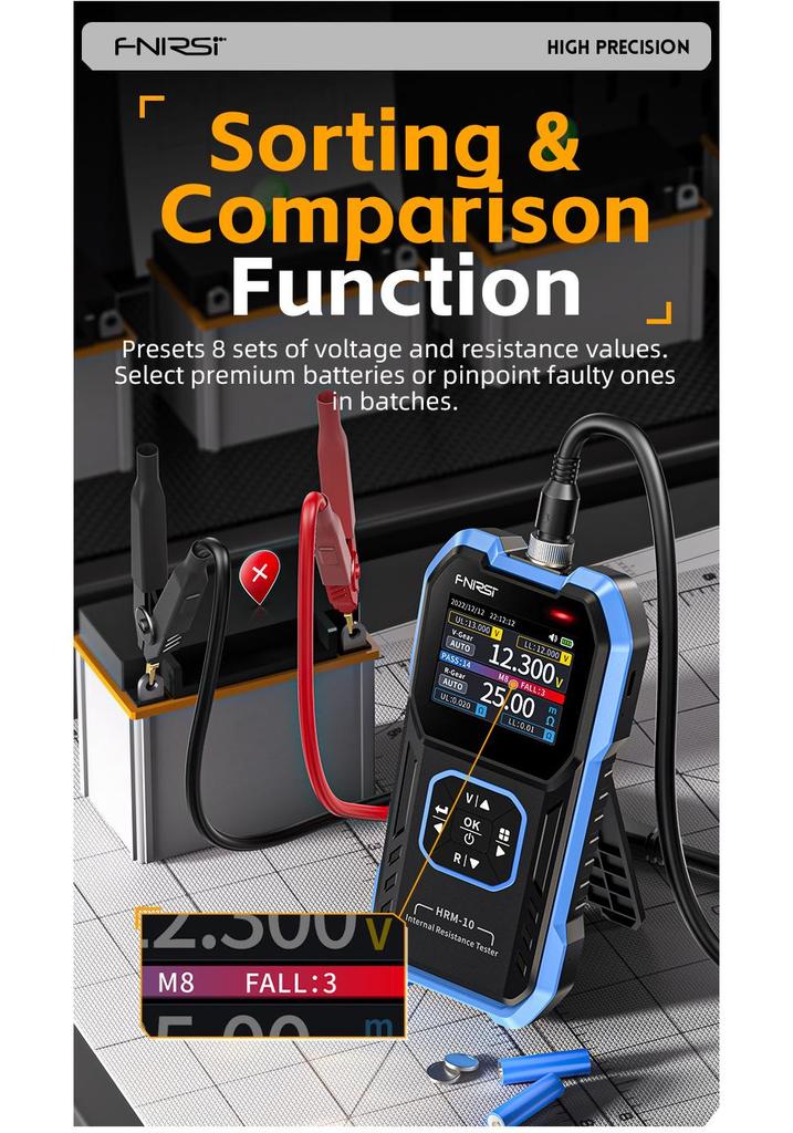 FNIRSI HRM-10 Battery Voltage & Resistance Tester