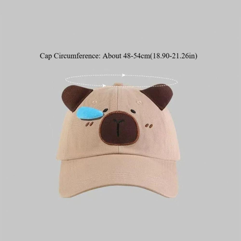Korean Children’s Peaked Cap Snot Capybara Cotton Baseball Hat Cute Boys Girls Sunscreen Hat Outdoor