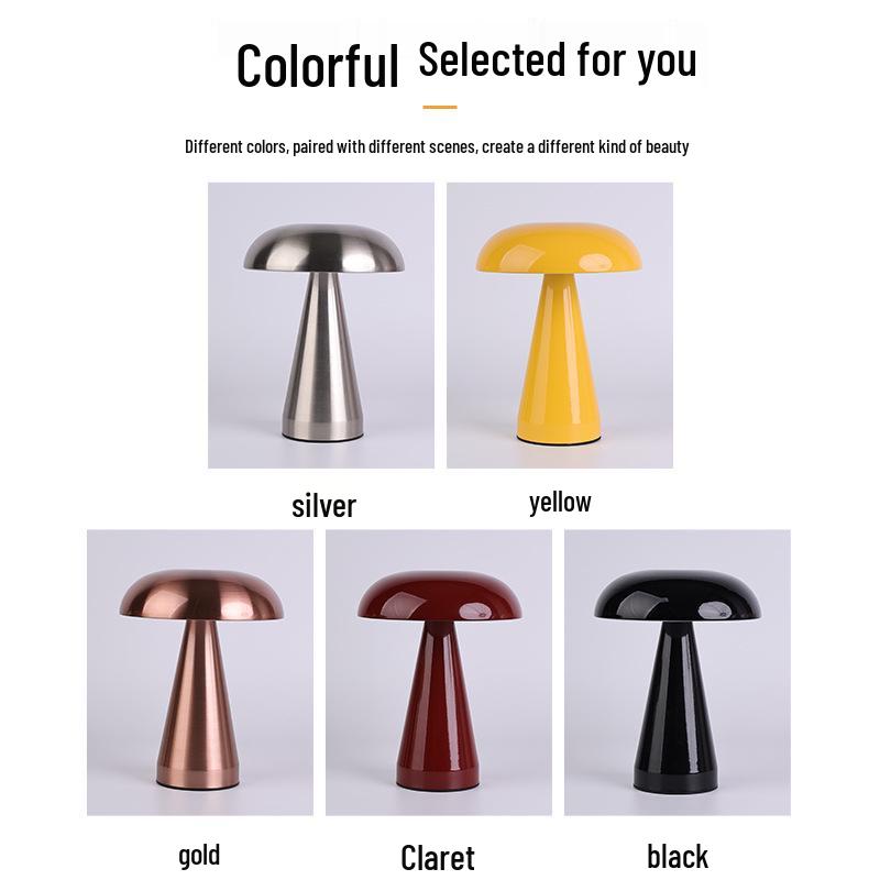 Danish Mushroom Touch Table Lamp - Night Light for Bedroom, Bar, or Restaurant Decor