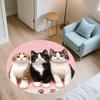 Pink calico cat pattern round rug,Carpet Rug for Living Room Bedroom  Playroom ,Non-slip Floor Mat,Holiday Gifts and Birthday Gifts.