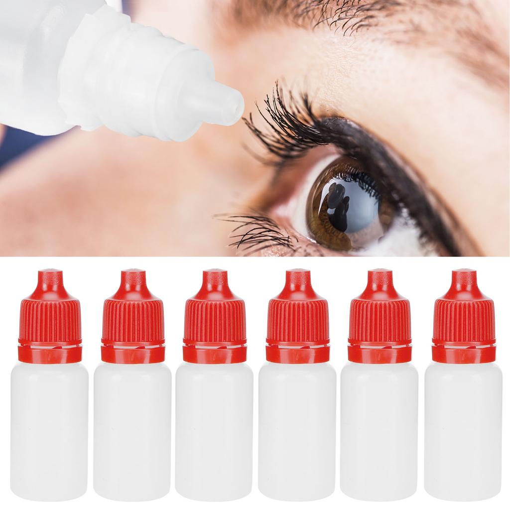 50Pcs 5ml Empty Dropper Bottles Squeezable Eye Liquid Bottle Container with Lids PlugsRed