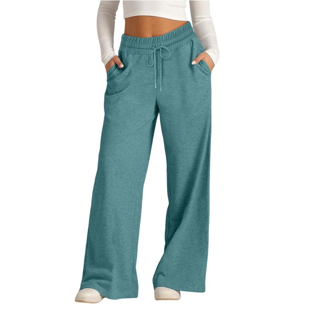 Women's Wide-leg Sweatpants Fashionable Drawstring Loose Sweatpants