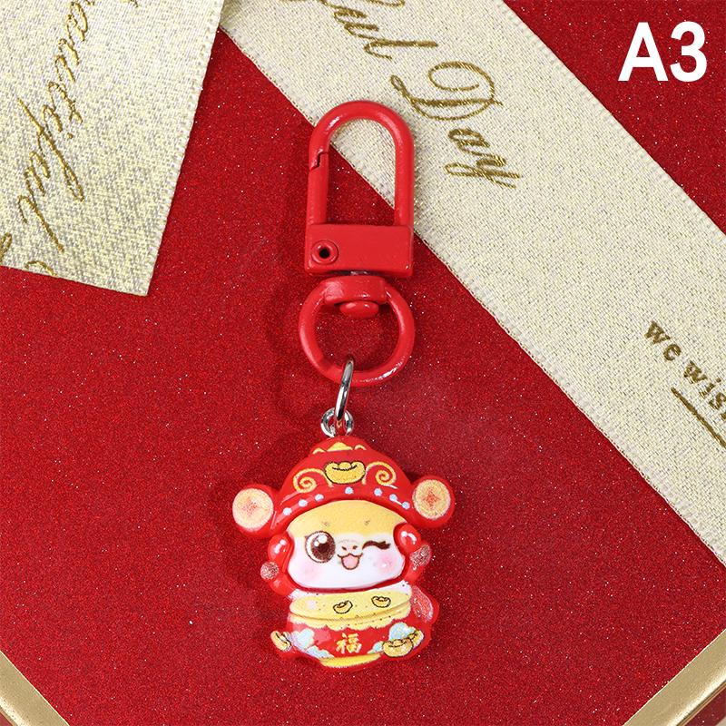 Cute Spring Festival Horse Keychain Lucky Wealth 2026 Year Pendant Chinese Style Resin Horse Key Ring Bag Pendant