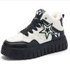 Fashion Women's High-Top Fleece Lined Thickened Winter Sneakers Outdoors Casual Thick Bottomed Warm Snow Boots Comfortable Cotton Shoes