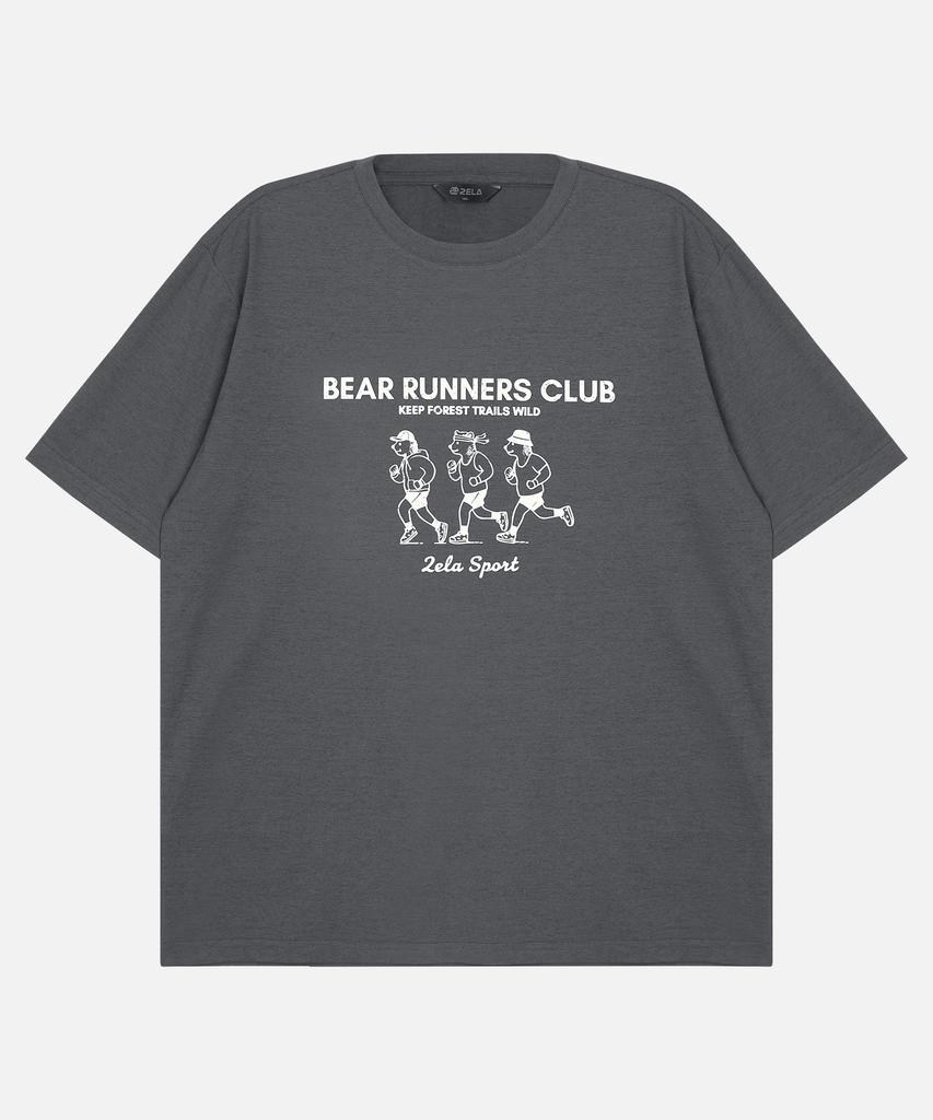 2ELA Unisex Running Bears Graphic Sorona Round Short Sleeve T-Shirt 6 Colors (Type B)