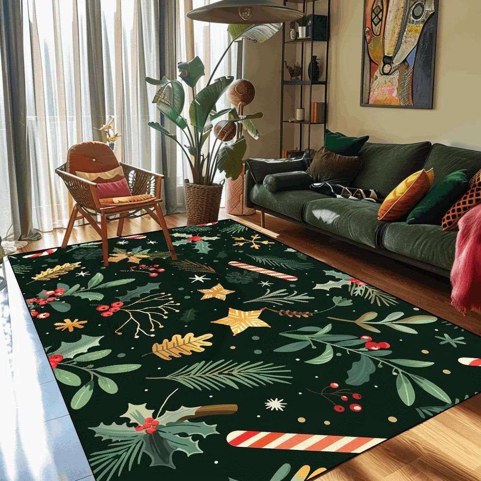 Frohe Weihnachten Willkommen Fußmatten Weihnachten Innen Heimdeko Großer Teppich Küchenmatte Kundenspezifische Teppiche für Wohnzimmer Schlafzimmer Bodenteppiche