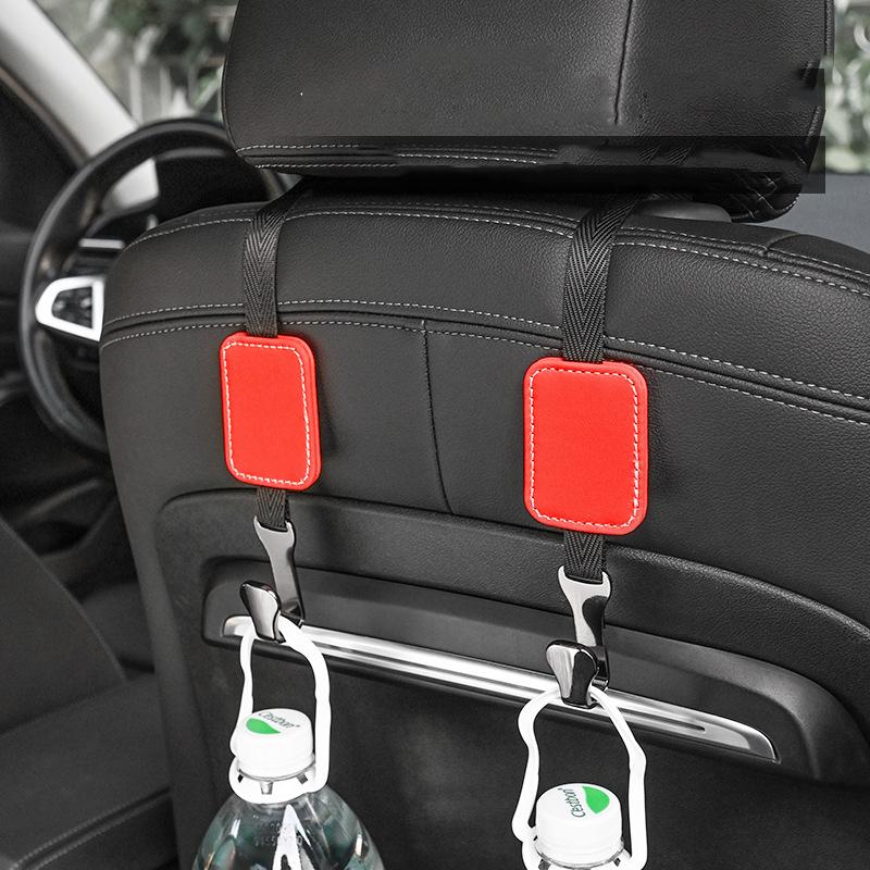 1/2Pcs Car Headrest Hooks Suede Seat Back Storage Hook Hanger for Bag Organizer Holder Clip Car Interior Decoration Accessories
