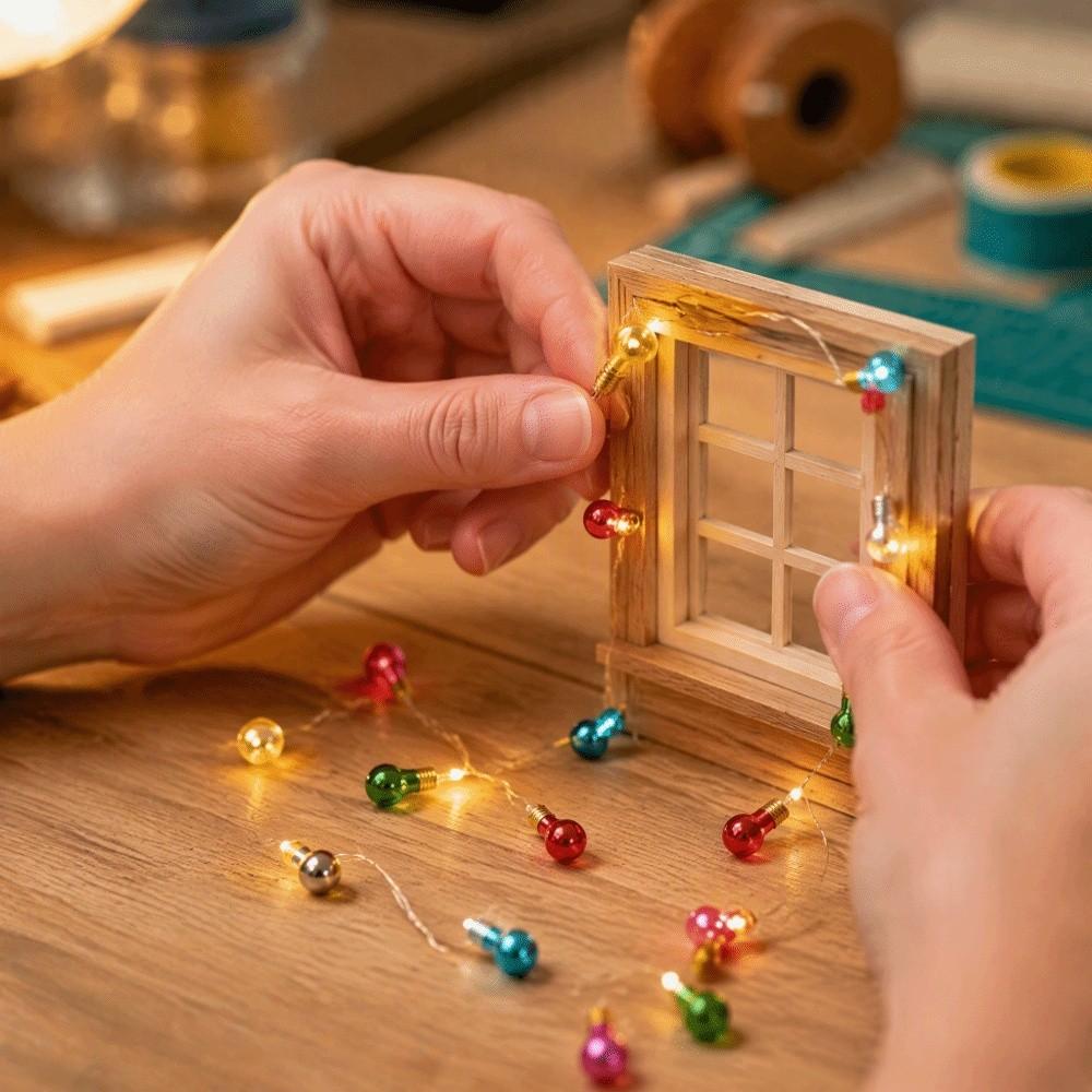 1m / 3.28ft Dollhouse String Lights Colorful Mini Christmas Tree Lights String Scene Ornament