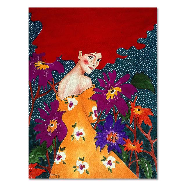 Soyut Moda Vintage Kabarcık Kız duvar sanatı tuval yağlıboya İskandinav Posterler ve Baskılar Duvar Resimleri Hediye Kız Odası Dekor için