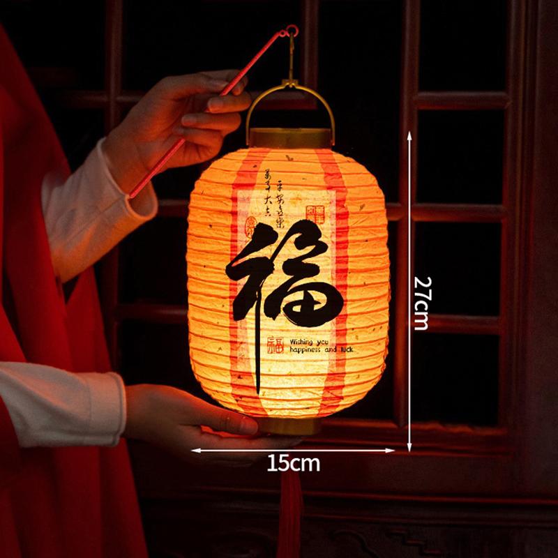 Festive Chinese Lantern Mid-Autumn Spring Festival New Year Decoration Outdoor Hanging Paper Palace Lanterns Festival Atmosphere