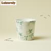 111ml Hand-painted Green Bamboo Shadow Cola Mug Personal Mug Bubble Teacup Cold Hot Water Jug Household Office Water Cup Teaset
