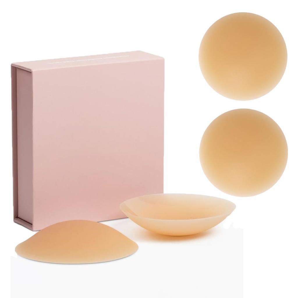 Wiederverwendbare Nippelabdeckungen Pasties Silikon Unsichtbare Brustaufkleber Groß Klebefutter Boob Tape Klebe-BH Für Frauen 2 Stück