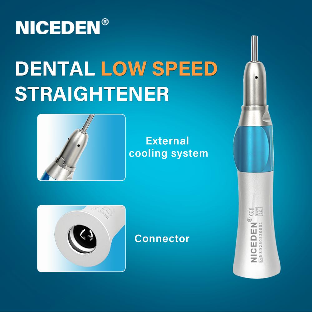NICEDEN Dental Straight Nose Cone Low Speed Handpiece Straight 203C External Water E-type Straight Handpiece Dentistry Equipment