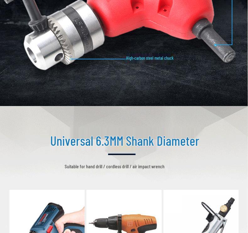 Elektrischer Winkelbohradapter mit Dreibackenfutter für enge Räume