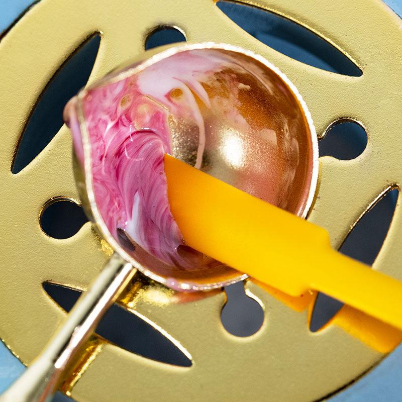 Double-Headed Seal Wax Stamp Scraper Heat Resistant Multifunctional Dip Spoon Powder Cleaning Silicone Spoon Stirring Mixing Rod