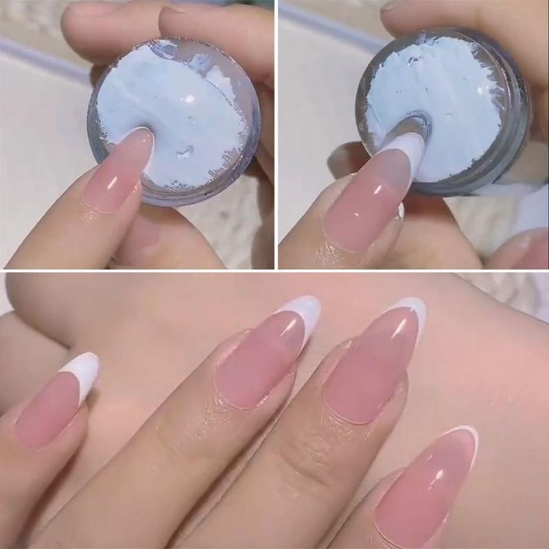 Silicone Nail Stamper French Nail Tips Double Head Transparent Jelly Stencil Template Seal Stamper Scraper For Fast Nails Tip Nail Polish Stamping