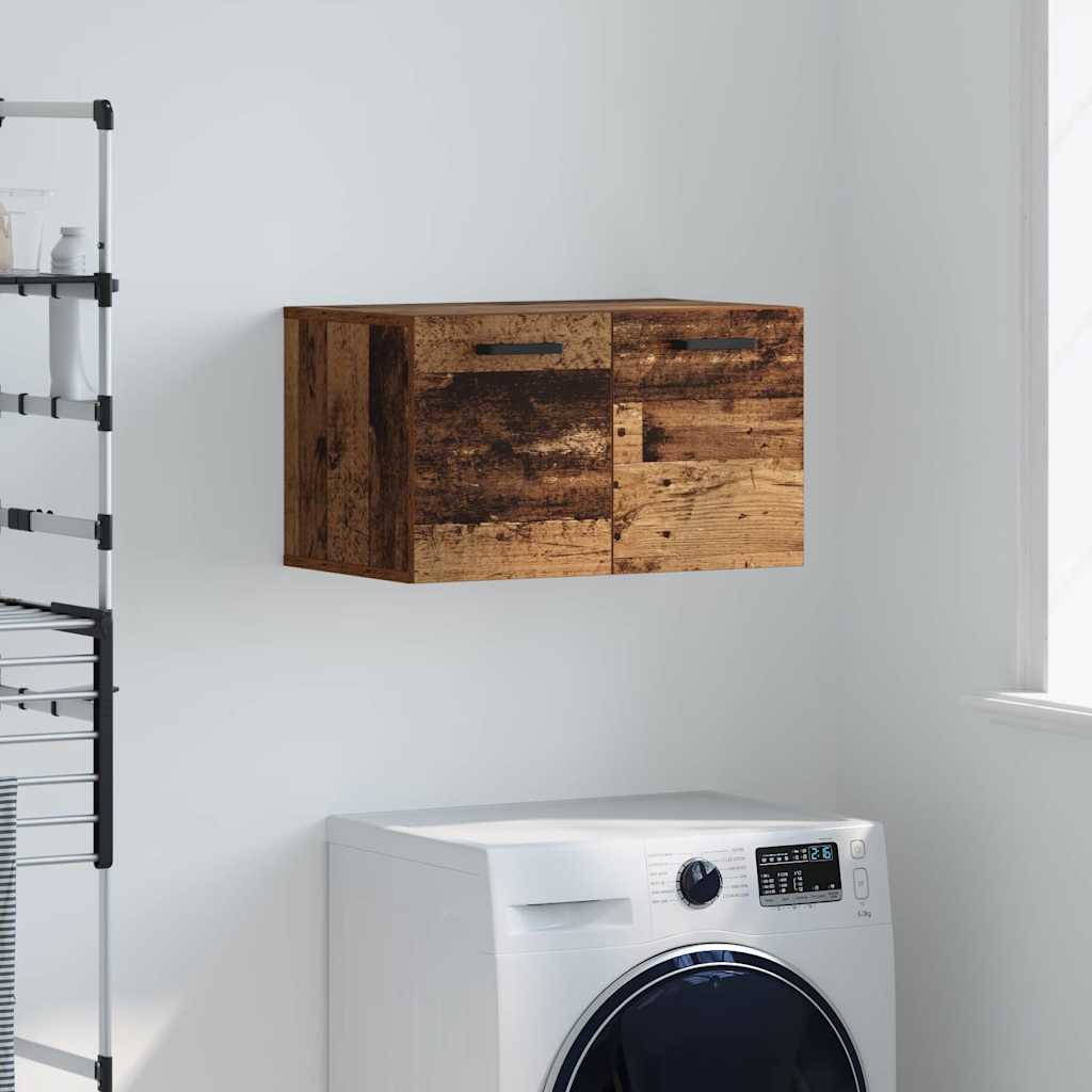 Wall Mounted Cabinet In Reclaimed Wood Look 60 X 36.5 X 35 Cm Particleboard