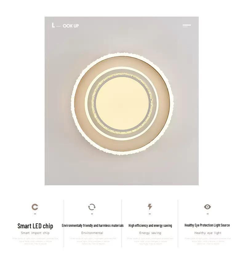 Modern Minimalist Crystal Ceiling Light for Bedroom, Living Room, and More