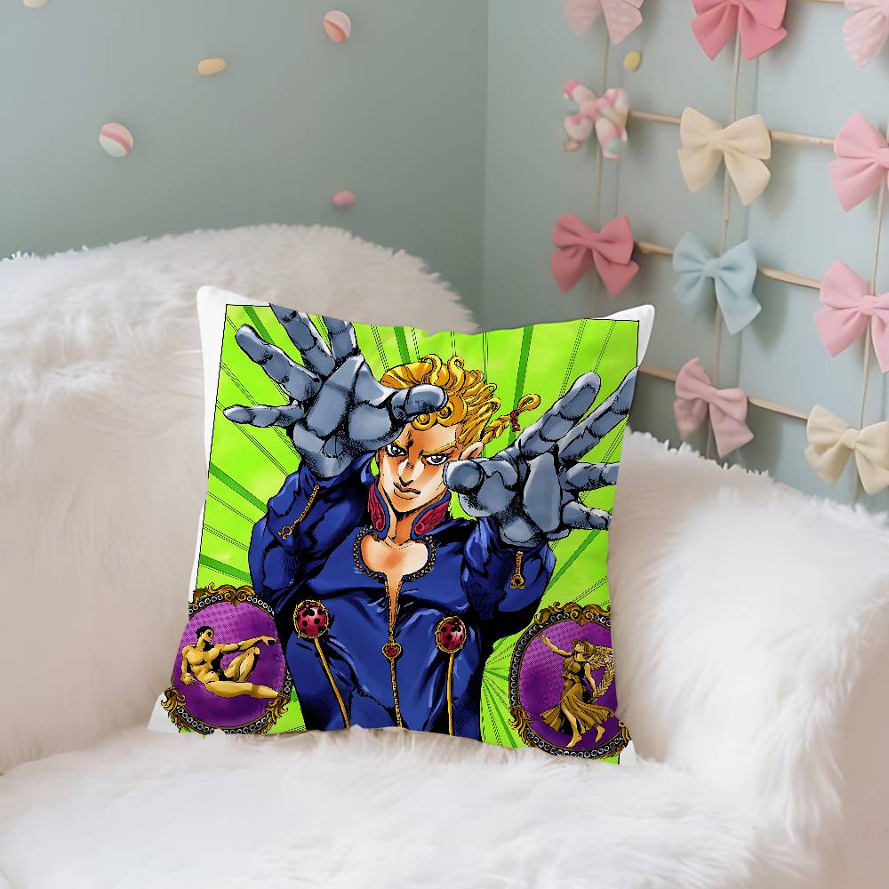 Anime J-JoJos Bizarre Adventure Pillow Case Cushion Cover Soft Cute Throw Pillow Case For Sofa Pillowcase Polyester With Zipper